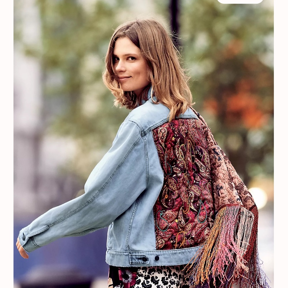 RARE free people paisley quilted jacket